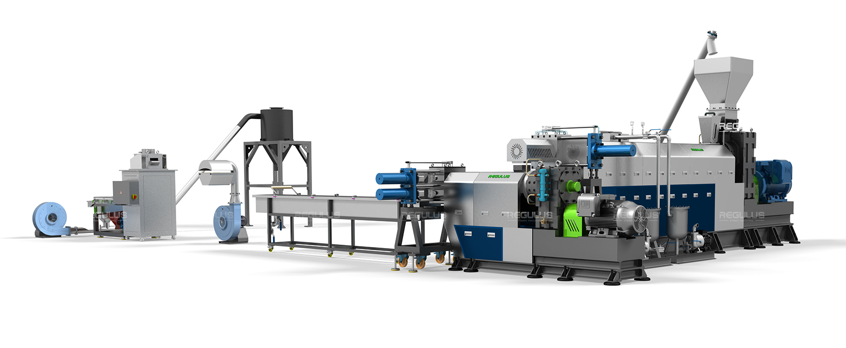 Double stage pull rod granulation production line
